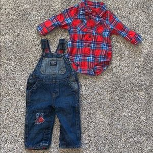 overall and flannel outfit - 🎉 (5 FOR $20)